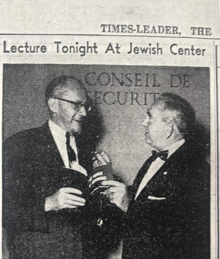 Dr. Raphael Lemkin and David Horowitz in discussion at the UN Security Council in 1951